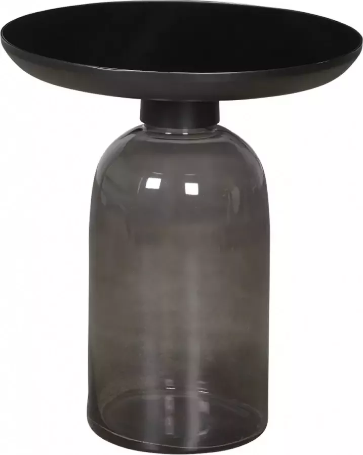 Woonexpress Bijzettafel Florence Zwart Glas Zwart 58x50x50cm (hxbxd)