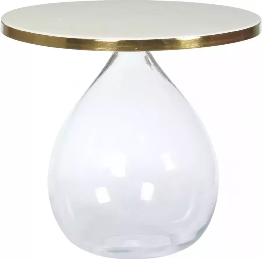 Woonexpress Bijzettafel Reuver Wit Glas Wit Helder 40x45x45cm (hxbxd)