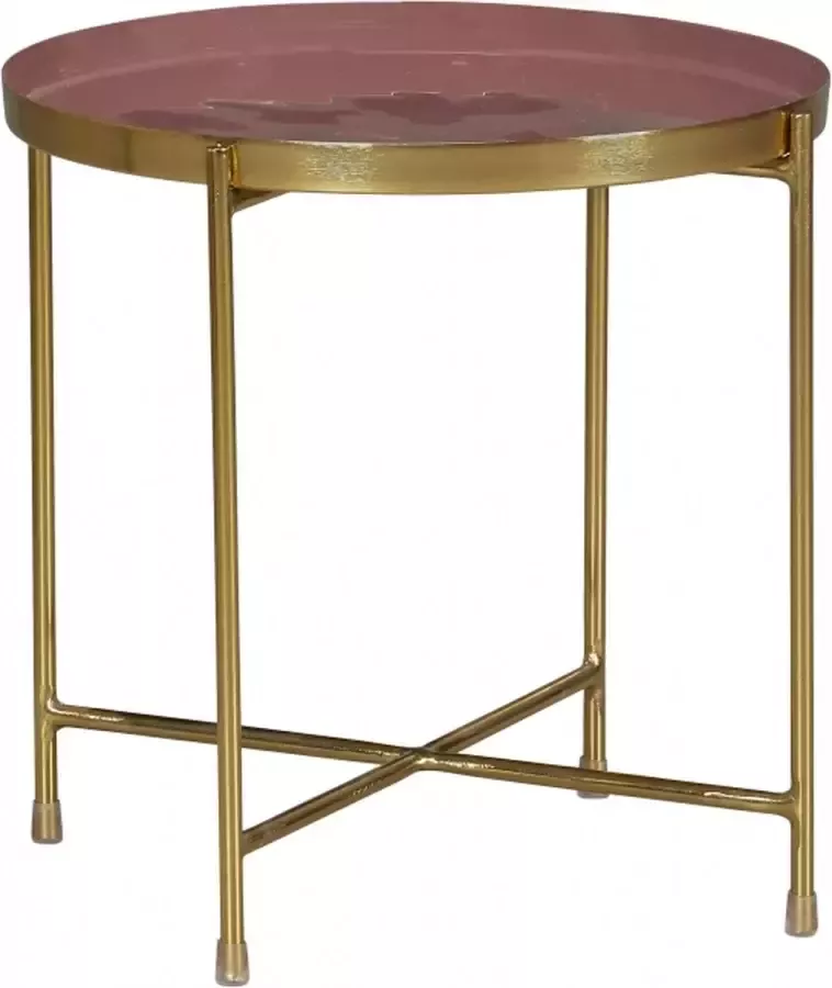 Woonexpress Bijzettafel Ruurlo Roze Metaal Warm Rood 35x37x37cm (hxbxd)