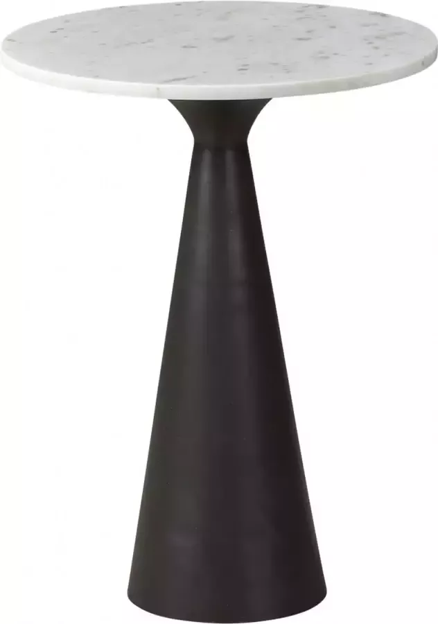 Woonexpress Bijzettafel Zeist Wit Marmer Wit Zwart 51x40x40cm (hxbxd)