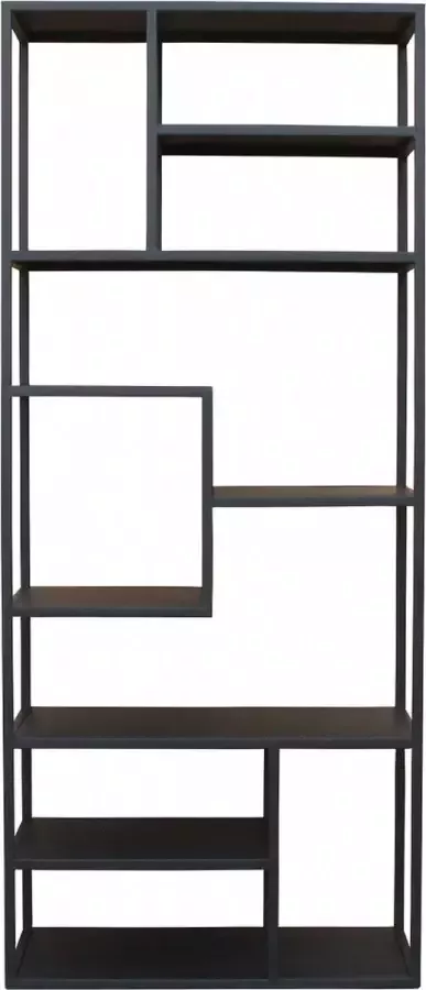 Woonexpress Boekenkast Almere Metaal Zwart 80 x 188 x 40 cm (BxHxD)