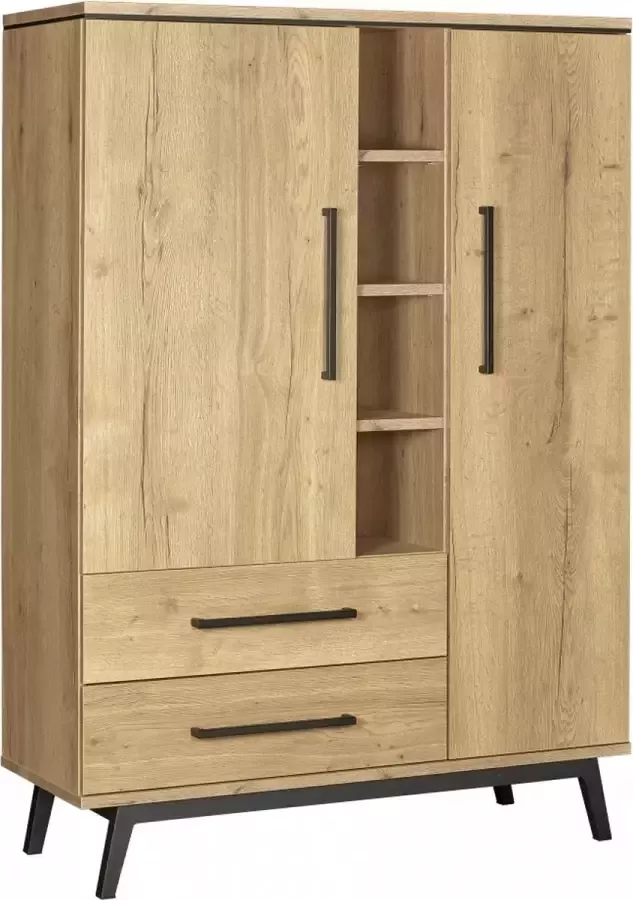 Woonexpress Wandkast Batenburg Naturel MDF Eikenstructuur 120x170x45cm (hxbxd) - Foto 2