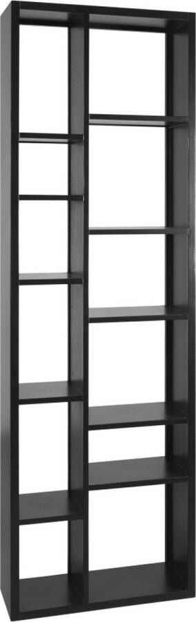 Woonexpress Wandkast Salma MDF Houtfineer Zwart 70x220x25 cm (BxHxD) Vakkenkast Gemonteerd geleverd - Foto 3