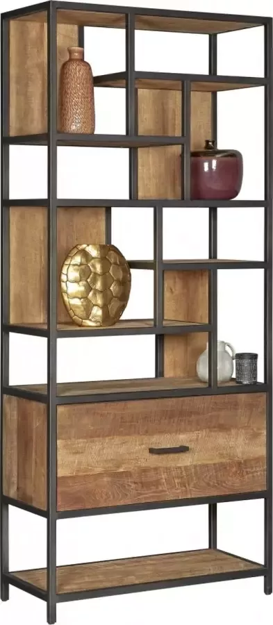 Woonexpress Wooonexpress Wandkast Velp Bruin Hout Naturel 210x90x40cm (hxbxd)