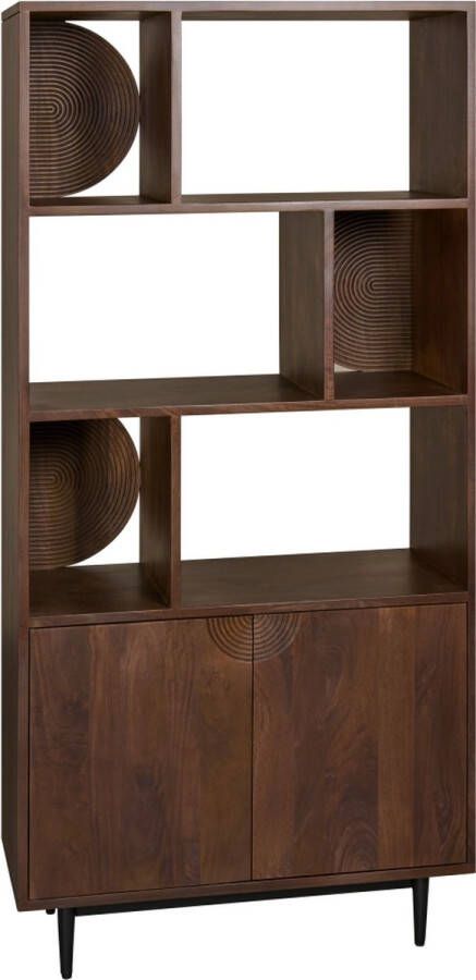 Woonexpress Boekenkast York Mangohout Bruin 90 x 190 x 40 cm (BxHxD)