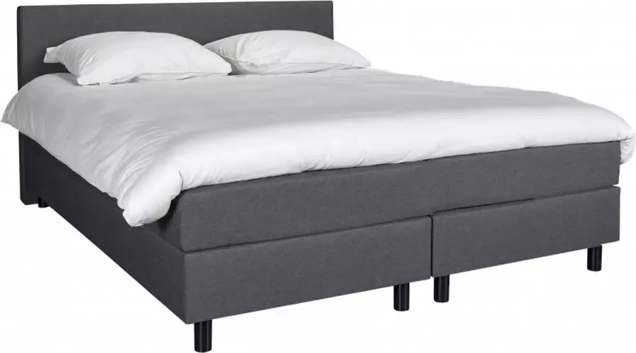Woonexpress Boxspring 140x200 Tricht Grijs Textiel Grijs 90x140x200cm (HxBxD)