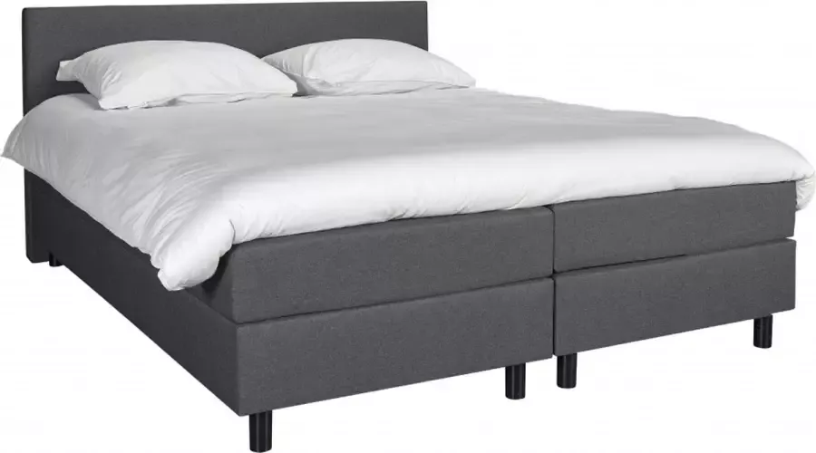 Woonexpress Boxspring 160x200 Tricht Grijs Textiel Grijs 90x160x200cm (HxBxD)