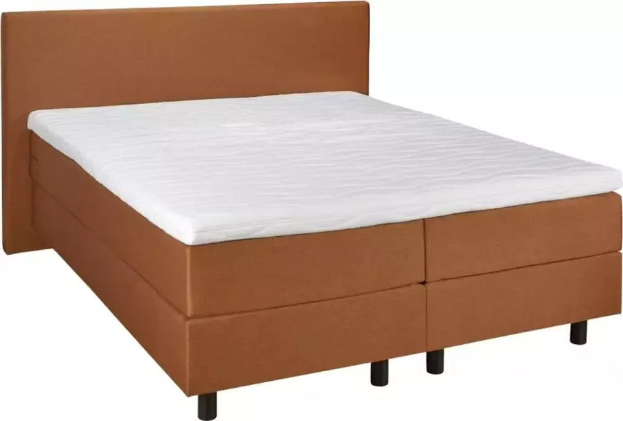 Woonexpress Boxspring 180x200 Kralingen C Koper Textiel Koper 105x200x209cm (HxBxD)