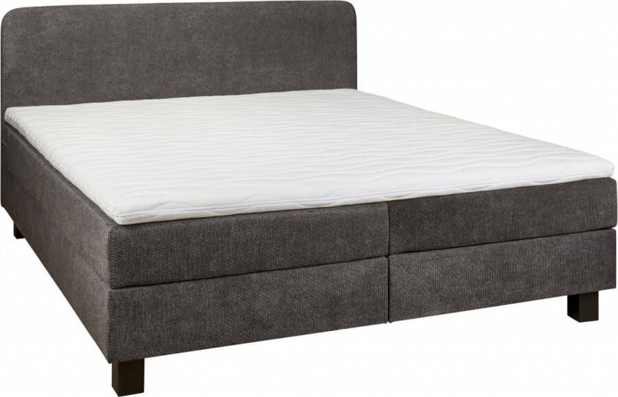 Woonexpress Boxspring Bilbao Stof Antraciet Grijs 180 x 102 x 206 cm (BxHxD)