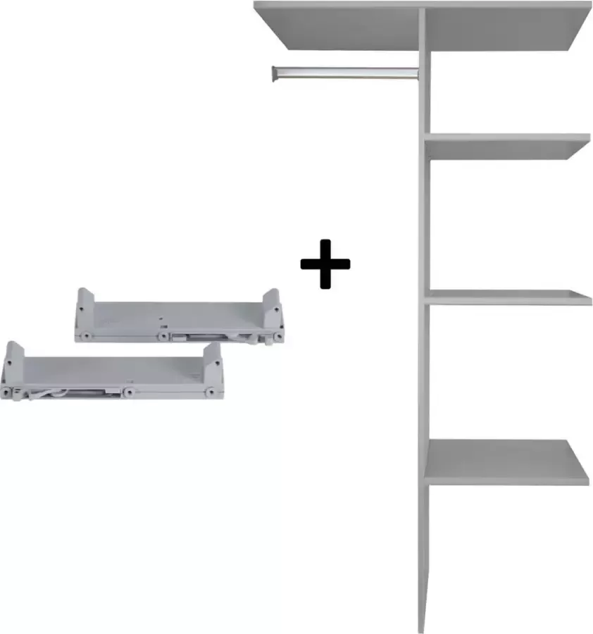 Woonexpress Combi Kastindeling deurdempers Aalst Grijs Overig Grijs 2x18x5cm (HxBxD)