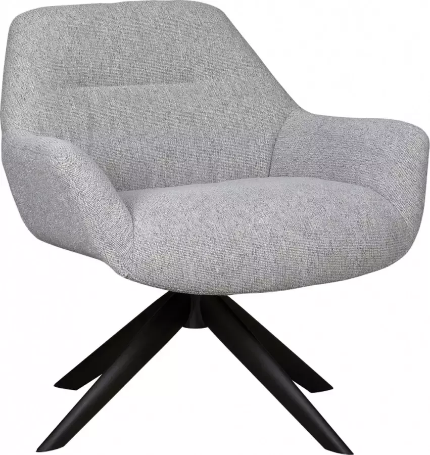 Woonexpress Draaifauteuil Arum Grijs Textiel Grijs 78x78x76cm (HxBxD)