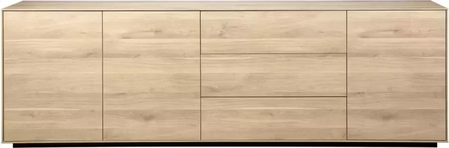 Woonexpress Dressoir Haarlem Naturel MDF Fresh Oak Met Zwarte Onderplint 78x243x45cm (hxbxd) - Foto 2
