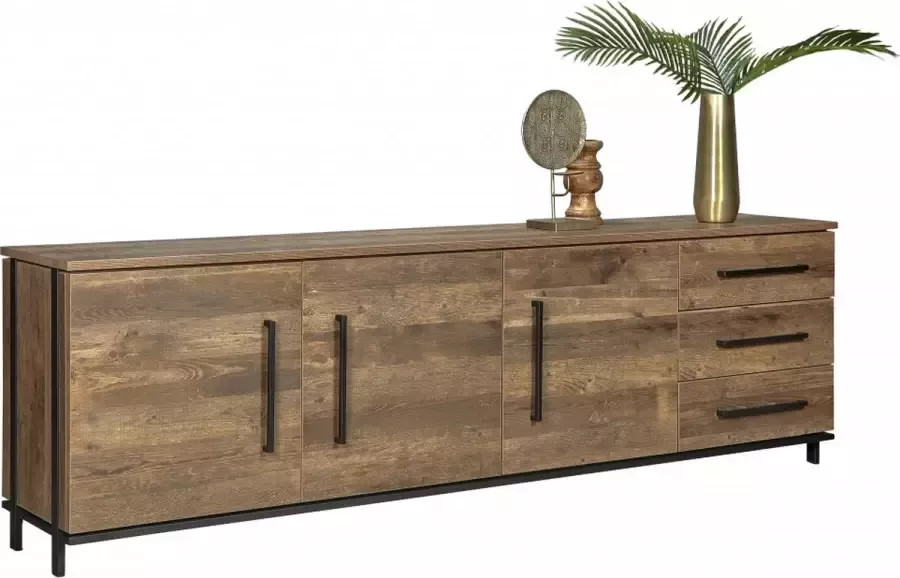 Woonexpress Dressoir Middelburg Naturel Houtlook Naturel 77x250x48cm (HxBxD)