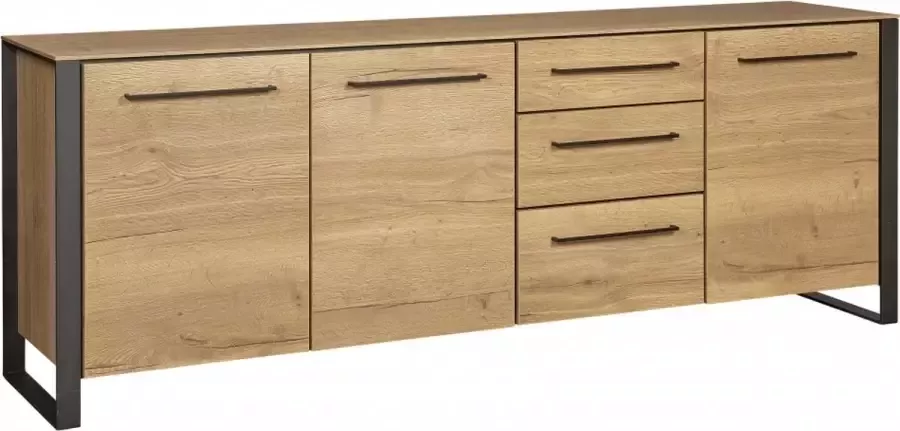 Woonexpress Dressoir Valkenburg Bruin MDF Eiken Structuur 77x214x45cm (hxbxd)