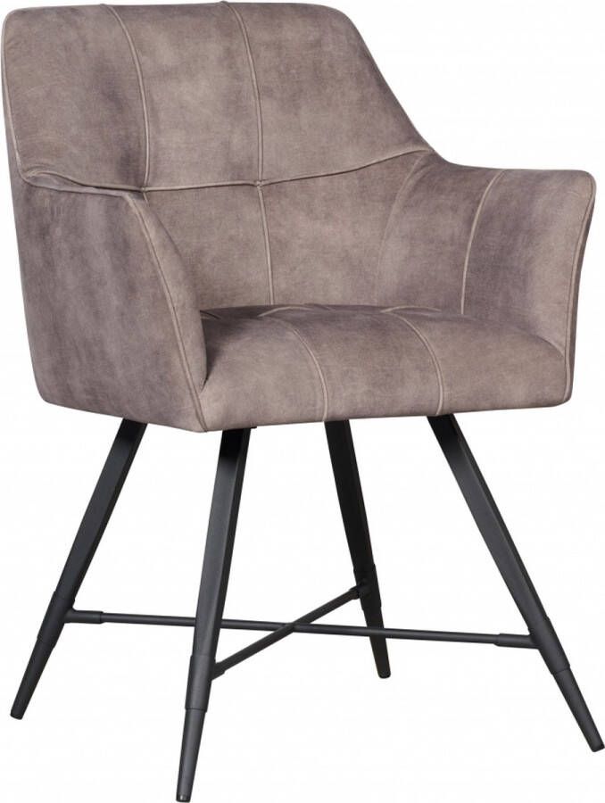 Woonexpress Eetkamerstoel Tolbert Velvet Grijs Taupe 63 x 85 x 63 cm (BxHxD)