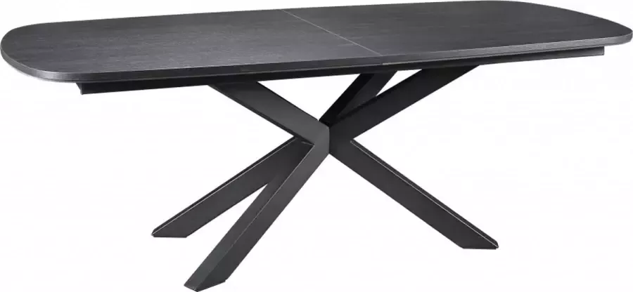 Woonexpress Eettafel Zwanenburg Lamulux Metaal Zwart 220x76x100 cm (BxHxD) Uitschuifbaar tot 280 cm Spinpoot - Foto 3