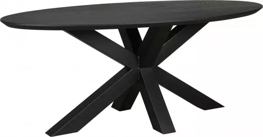 Woonexpress Eettafel 240x110 Papendrecht Zwart Hout Zwart 77x240x110cm (HxBxD) - Foto 1