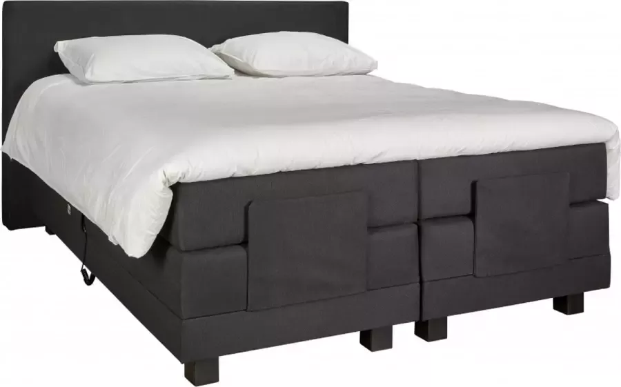Woonexpress Elektrische Boxspring 160x200 Mark Grijs Textiel Grijs 105x180x214cm (HxBxD)