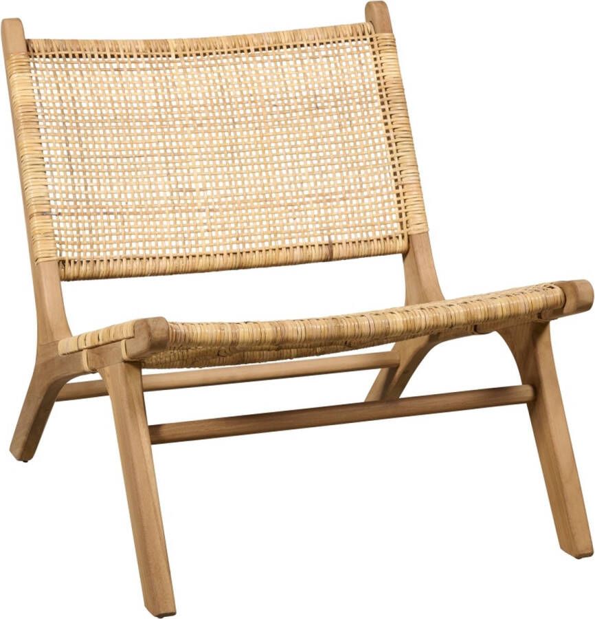 Woonexpress Fauteuil Benoa Teakhout Rattan Naturel 65 x 71 x 82 cm (BxHxD)