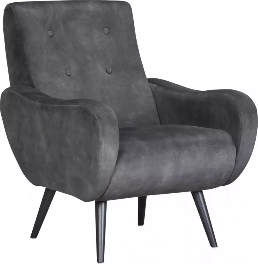 Woonexpress Fauteuil Diessen Grijs Velvet Grijs 91x74x86cm (HxBxD)