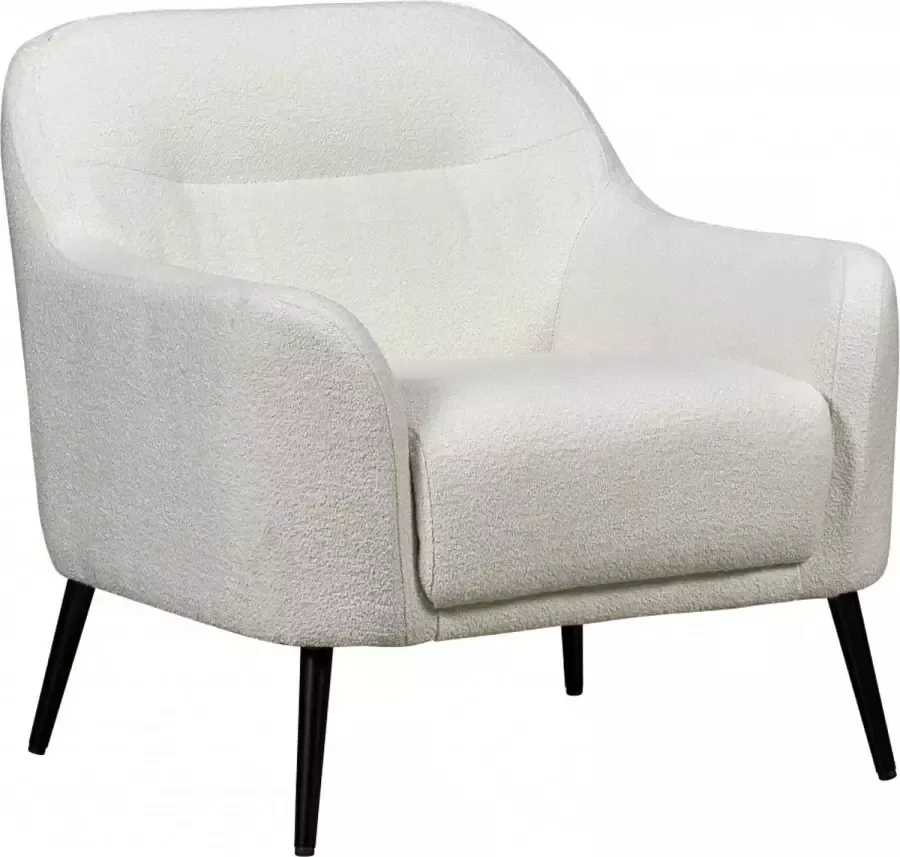 Woonexpress Fauteuil Maurik Wit Textiel Wit 78x78x76cm (hxbxd)