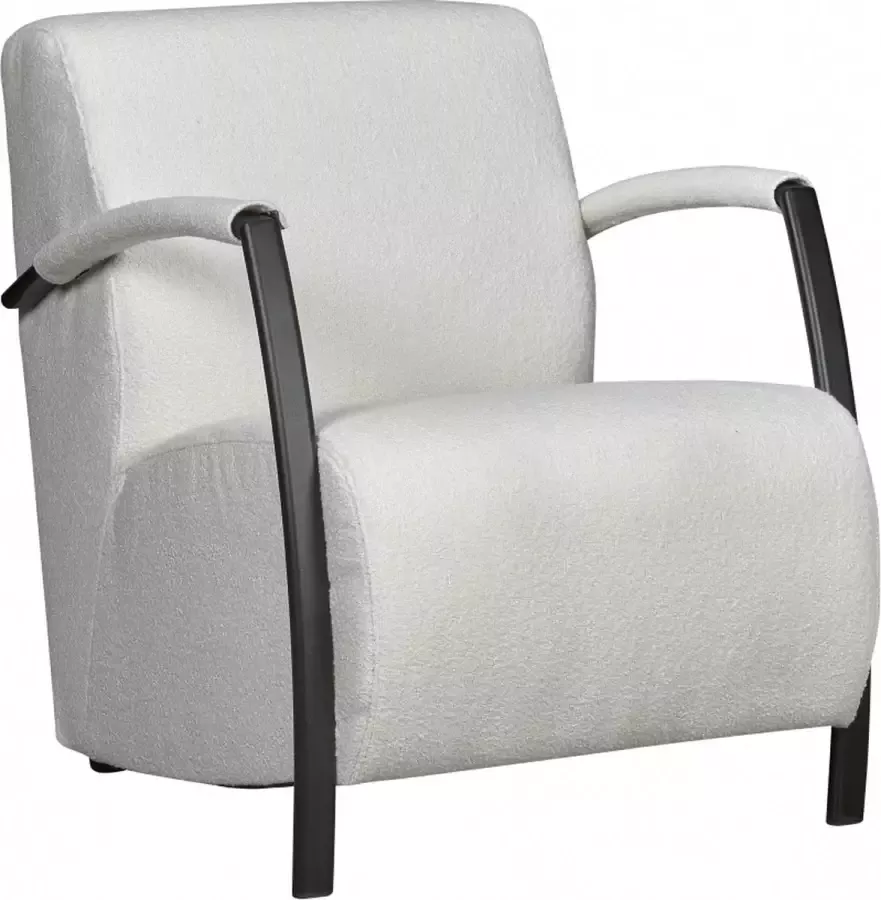 Woonexpress Fauteuil Tommel Textiel Wit 63 x 77 x 84 cm (BxHxD)