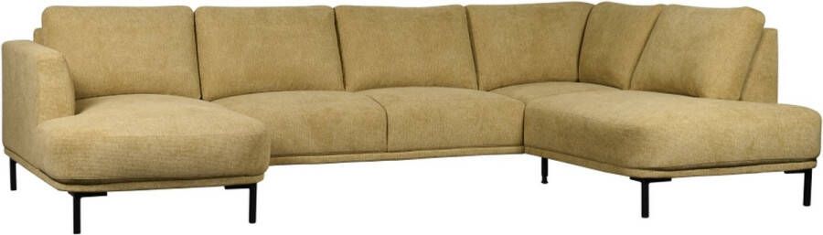 Woonexpress Hoekbank Andelst Stof Mito Geel 323 x 82 x 206 cm (BxHxD) U-bank Chaise Links Divan Rechts - Foto 2
