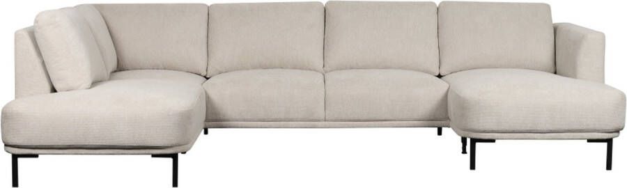 Woonexpress Hoekbank Andelst Stof Mito Naturel 323 x 82 x 206 cm (BxHxD) U-bank Divan Links Chaise Rechts