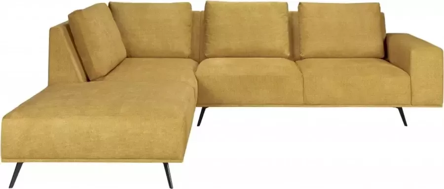 Woonexpress Hoekbank Berlicum Geel Textiel Geel 84x275x228cm (hxbxd) Rechts