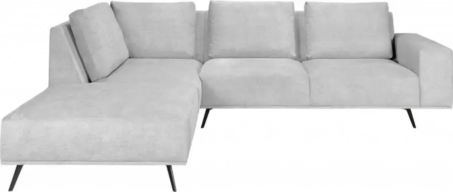 Woonexpress Hoekbank Berlicum Grijs Textiel Grijs 84x275x228cm (HxBxD) Rechts