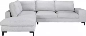 Woonexpress Hoekbank Bloemendaal Grijs Textiel Grijs 86x280x241cm (HxBxD) Rechts