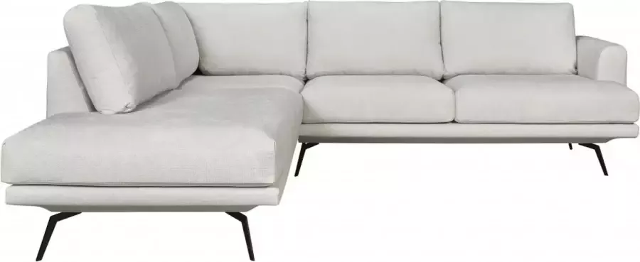 Woonexpress Hoekbank Havelte Textiel Wit 258 x 88 x 227 cm (BxHxD)