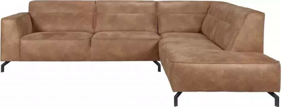 Woonexpress Hoekbank Maasbommel Bruin Eco Leder Bruin 82x278x218cm (HxBxD) Rechts