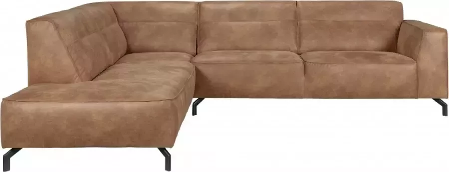 Woonexpress Hoekbank Maasbommel Bruin Eco Leder Bruin 82x278x218cm (HxBxD) Links