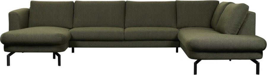 Woonexpress Hoekbank Spengen Bouclé Stof Alpine Forest Groen 348 x 84 x 220 cm (BxHxD) Chaise Links Divan Rechts