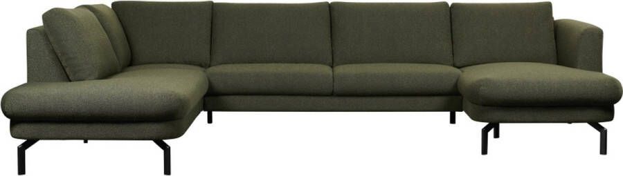 Woonexpress Hoekbank Spengen Bouclé Stof Alpine Forest Groen 348 x 84 x 220 cm (BxHxD) Divan Links Chaise Rechts