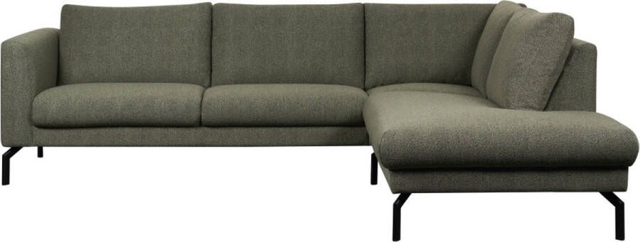 Woonexpress Hoekbank Spengen Bouclé Stof Alpine Thyme Groen 271 x 84 x 220 cm (BxHxD) Chaise Links Divan Rechts