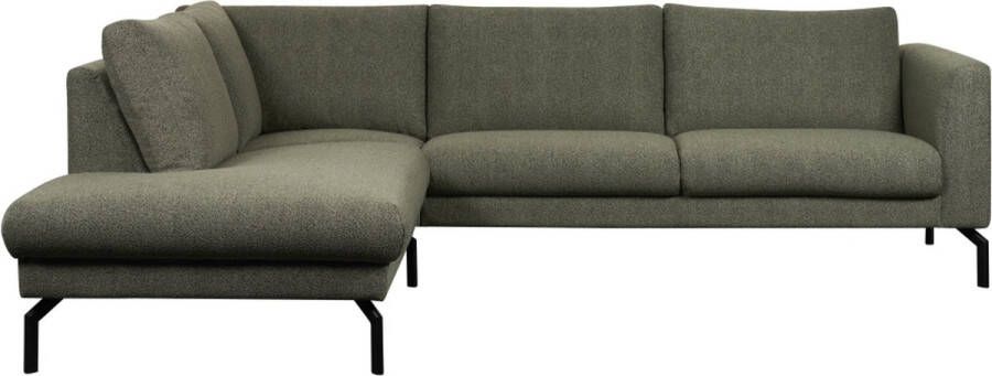 Woonexpress Hoekbank Spengen Bouclé Stof Alpine Thyme Groen 271 x 84 x 220 cm (BxHxD) Divan Links Chaise Rechts