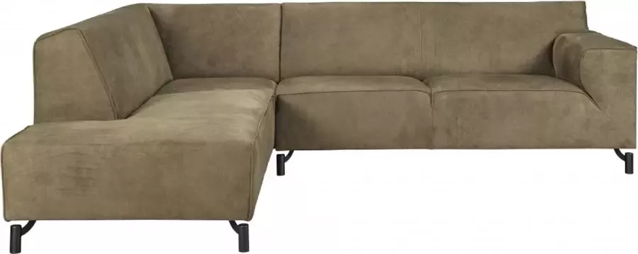 Woonexpress Hoekbank Stevert Groen Microvezel Groen 80x267x217cm (HxBxD) Links