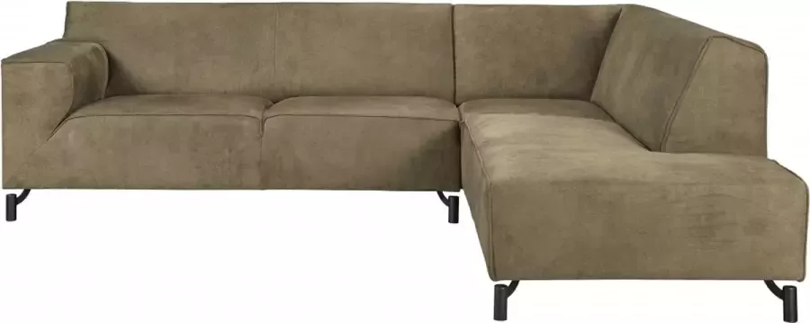 Woonexpress Hoekbank Stevert Groen Microvezel Groen 80x267x217cm (HxBxD) Rechts