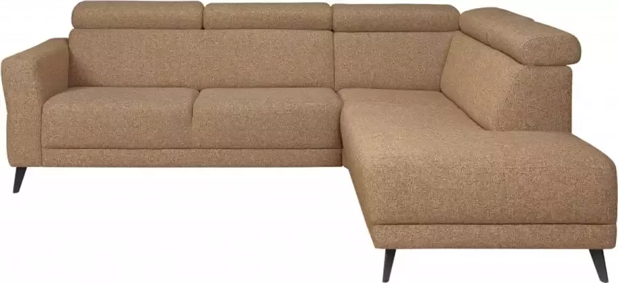 Woonexpress Hoekbank Westland Bruin Stof Bruin 82x261x217cm (hxbxd) Rechts