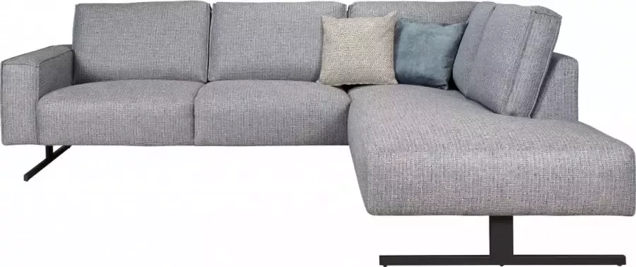 Woonexpress Hoekbank Zandwijk Grijs Textiel Grijs 86x264x214cm (HxBxD) Rechts - Foto 2