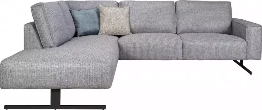 Woonexpress Hoekbank Zandwijk Grijs Textiel Grijs 86x264x214cm (HxBxD) Rechts - Foto 3