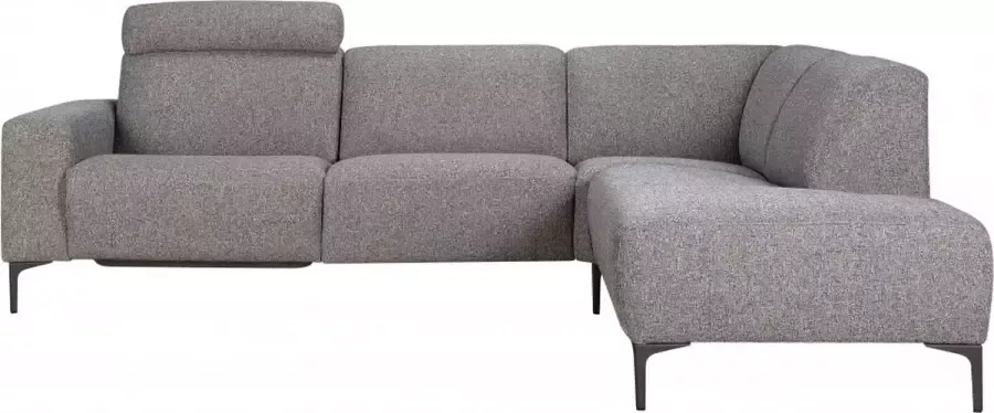 Woonexpress Hoekbank Zeeland Textiel Metaal Grijs Zwart 273x101x213 cm (BxHxD) Pocketvering Koudschuim Elekstrische Relaxfunctie - Foto 3