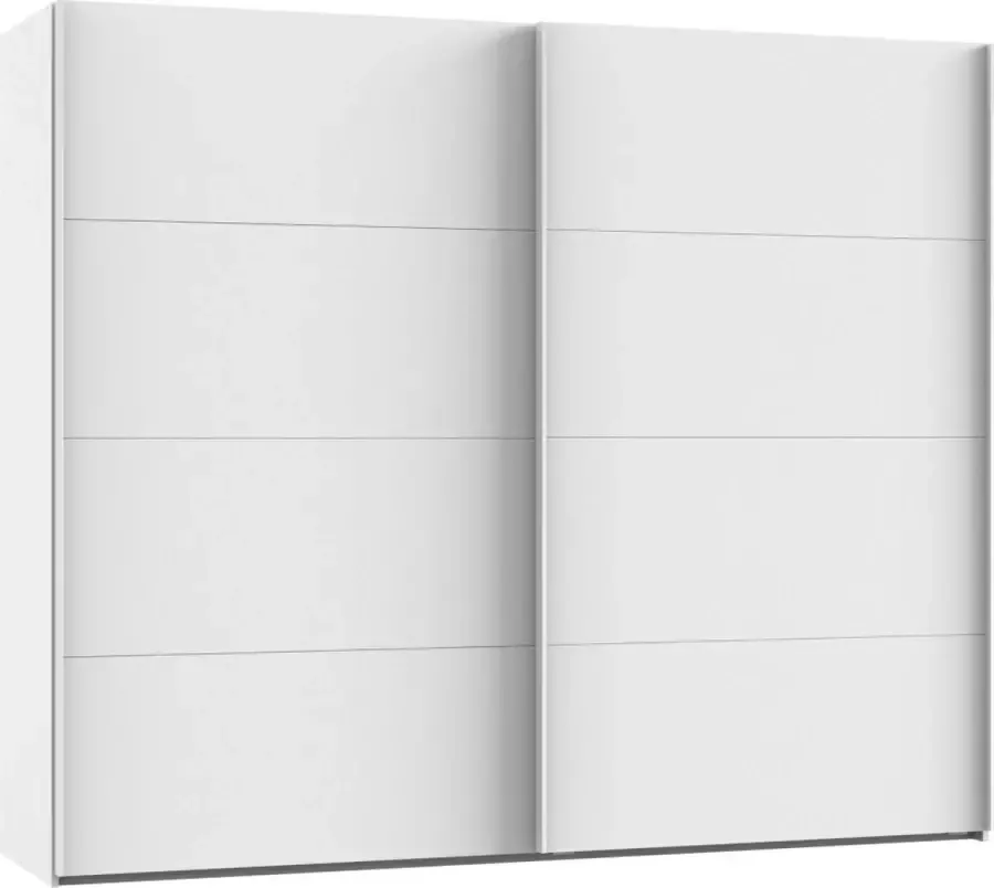 Woonexpress Kledingkast Aalst Hout Wit 225 x 210 x 65 cm (BxHxD) Schuifdeurkast Met Spiegel - Foto 2
