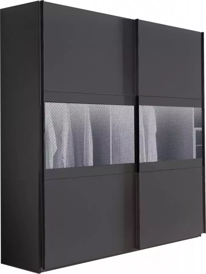 Woonexpress Kledingkast Breda Plaatmateriaal Zwart 200 x 216 x 65 cm (BxHxD)
