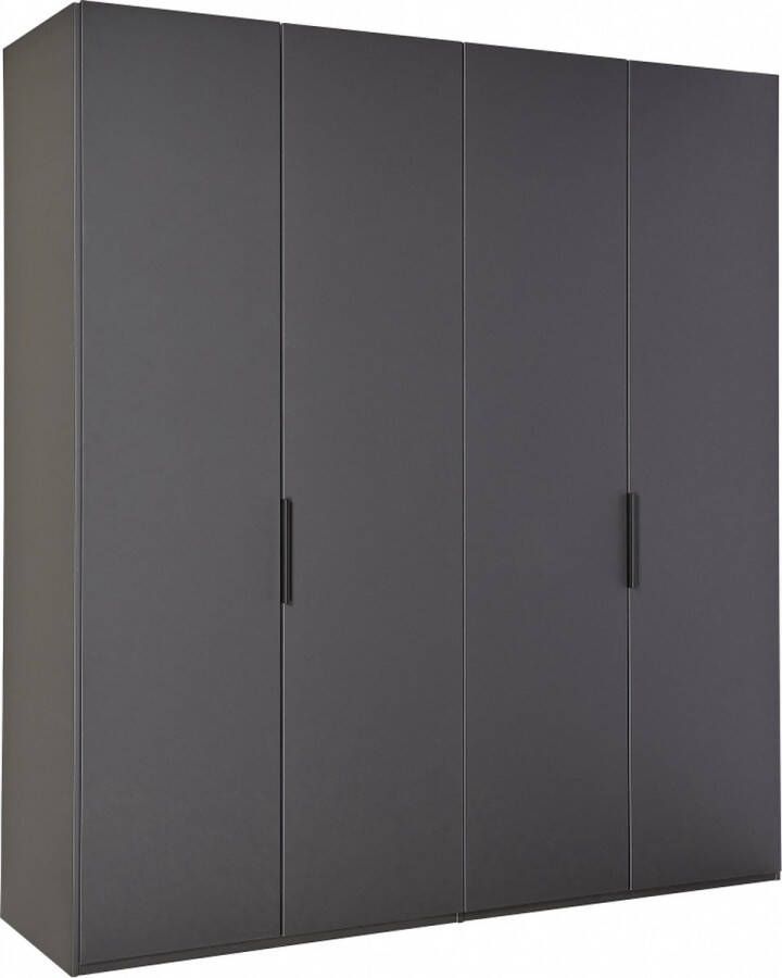 Woonexpress Kledingkast Oostvoorne Spaanplaat Grijs 200x223x62 cm (BxHxD) Draaideuren