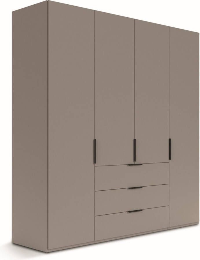 Woonexpress Kledingkast Oostvoorne Spaanplaat Taupe 240x240x62 cm (BxHxD) Draaideuren 3 lades - Foto 1