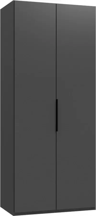 Woonexpress Kledingkast Oss Spaanplaat Grijs 100x236x58 cm (BxHxD) Draaideurkast 2 Deuren Hang-legkast