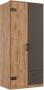 Woonexpress Kledingkast Stratum Houtlook Eiken Grafiet 90x199x58 cm (BxHxD) Draaideuren Slaapkamer Industrieel 1 plank & 1 roede - Thumbnail 2